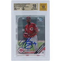 Hunter Greene Cincinnati Reds Autographed 2019 Bowman Chrome Prospects Mega Box Refractor #BCP-51 Beckett Fanatics Witnessed Authenticated 10/10 Card - 10,10,10,9.5 Subgrades