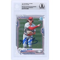 Alec Bohm Philadelphia Phillies Autographed 2021 Bowman Chrome #94 Beckett Fanatics Witnessed Authenticated Rookie Card