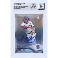 Alec Bohm Philadelphia Phillies Autographed 2021 Bowman Platinum #20 Beckett Fanatics Witnessed Authenticated 10 Rookie Card