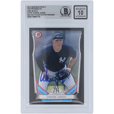 Aaron Judge New York Yankees Autographed 2014 Bowman Draft Asia Black #TP-39 Beckett Fanatics Witnessed Authenticated 10 Card