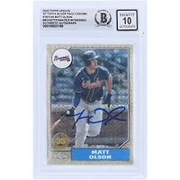 Matt Olson Atlanta Braves Autographed 2022 Topps Update '87 Topps Silver Pack Chrome #T87C-40 Beckett Fanatics Witnessed Authenticated 10 Card