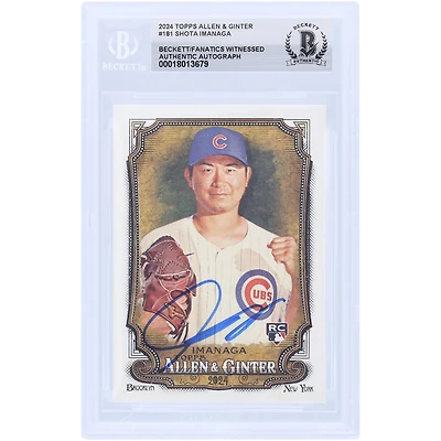 Shota Imanaga Chicago Cubs Autographed 2024 Topps Allen & Ginter #181 Beckett Fanatics Witnessed Authenticated Rookie Card