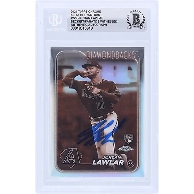 Jordan Lawlar Arizona Diamondbacks Autographed 2024 Topps Chrome Sepia Refractor #229 Beckett Fanatics Witnessed Authenticated Rookie Card