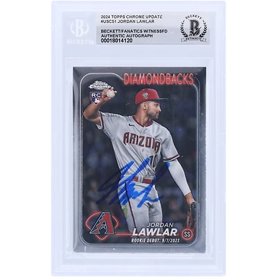 Jordan Lawlar Arizona Diamondbacks Autographed 2024 Topps Chrome Update #USC51 Beckett Fanatics Witnessed Authenticated Rookie Card
