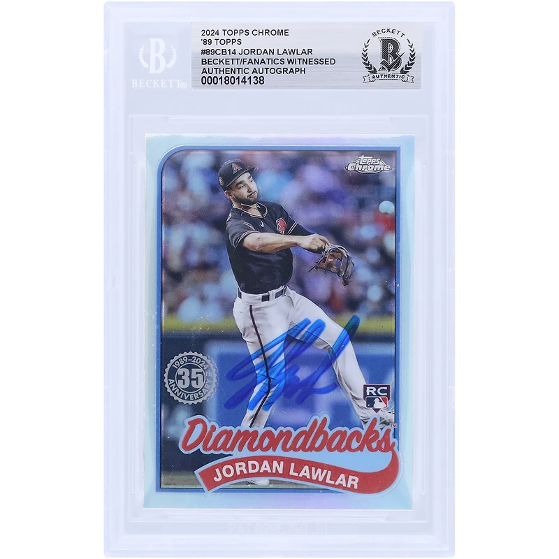 Jordan Lawlar Arizona Diamondbacks Autographed 2024 Topps Chrome '89 Topps #89CB-14 Beckett Fanatics Witnessed Authenticated Rookie Card