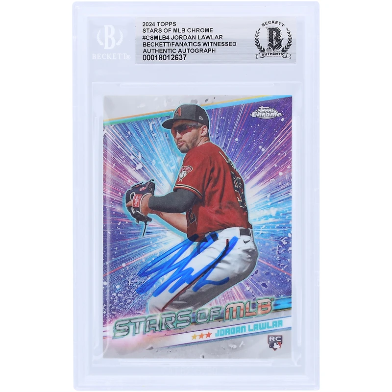 Jordan Lawlar Arizona Diamondbacks Autographed 2024 Topps Stars of MLB Chrome #CSMLB-4 Beckett Fanatics Witnessed Authenticated Rookie Card