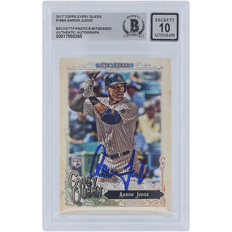 Aaron Judge New York Yankees Autographed 2017 Topps GQ #168 Beckett Fanatics Witnessed Authenticated 10 Rookie Card