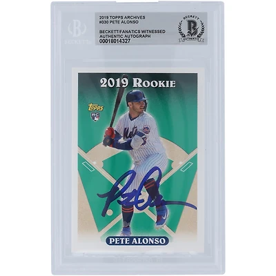Pete Alonso New York Mets Autographed 2019 Topps Archives #330 Beckett Fanatics Witnessed Authenticated Rookie Card