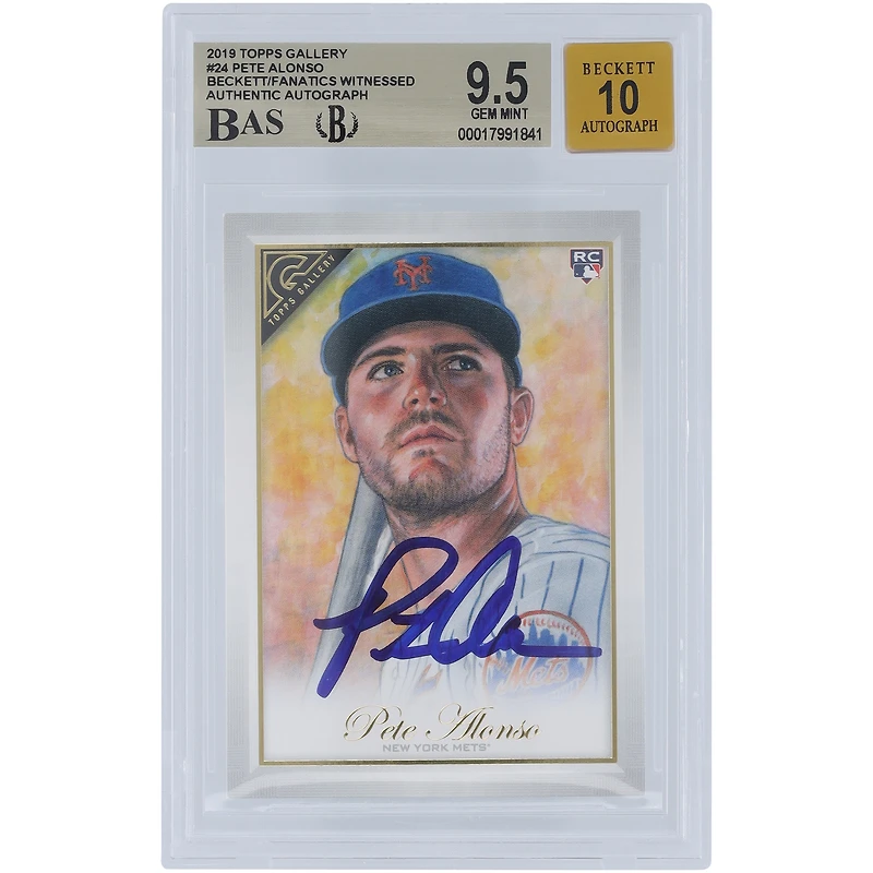 Pete Alonso New York Mets Autographed 2019 Topps Gallery #24 Beckett Fanatics Witnessed Authenticated /10 Rookie Card