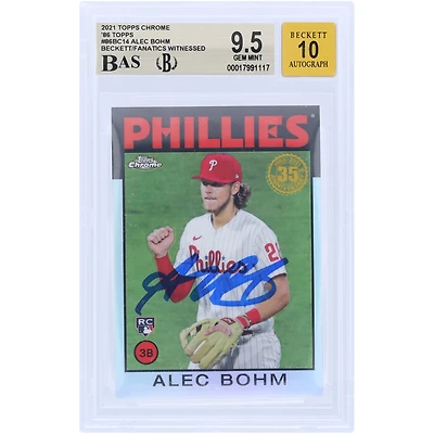 Alec Bohm Philadelphia Phillies Autographed 2021 Topps Chrome '86 Topps #86BC-14 Beckett Fanatics Witnessed Authenticated 9.5/10 Rookie Card