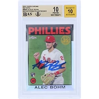 Alec Bohm Philadelphia Phillies Autographed 2021 Topps Chrome '86 Topps #86BC-14 Beckett Fanatics Witnessed Authenticated 10/10 Rookie Card - 10,10,10,9.5 Subgrades