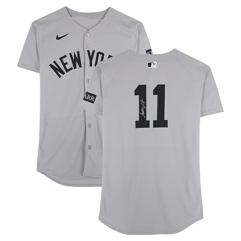 Anthony Volpe New York Yankees Autographed Game-Used #11 Gray Nike Jersey vs. Pittsburgh Pirates on April 4, 2025 - 3-4, RBI, 2 R