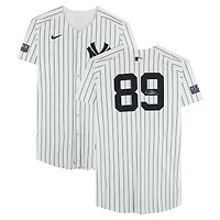 Jasson Domínguez New York Yankees Autographed Player-Worn #89 White Nike Pinstripe Jersey vs. Cleveland Guardians on October 14, 2024
