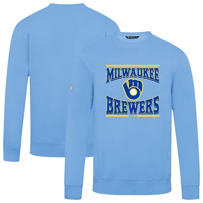 Men's Levelwear Light Blue Milwaukee Brewers Big Brew Zane Pullover Sweatshirt