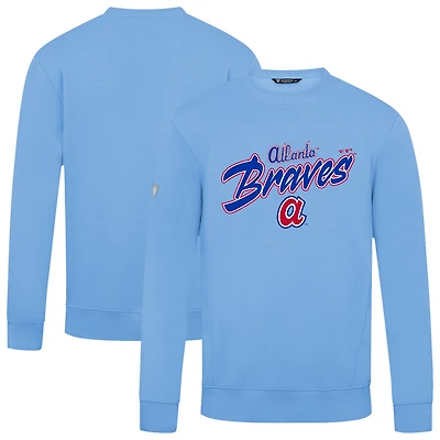 Men's Levelwear Light Blue Atlanta Braves Defiant Zane Pullover Sweatshirt