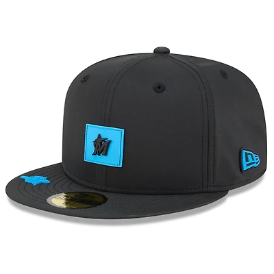 Men's New Era  Black Miami Marlins 2026 Clubhouse 59FIFTY Fitted Hat