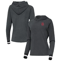 Women's Antigua Heather Charcoal Oklahoma Sooners Trek Pullover Hoodie