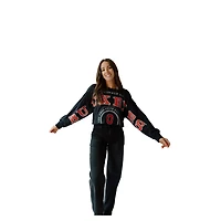 Women's Gameday Social Black Ohio State Buckeyes Phipps Cropped Sweatshirt