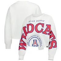 Women's Gameday Social White Arizona Wildcats Phipps Cropped Sweatshirt