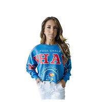 Women's Gameday Social Royal Kansas Jayhawks Phipps Cropped Sweatshirt