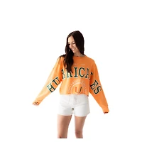 Women's Gameday Social Orange Miami Hurricanes Phipps Cropped Sweatshirt