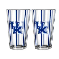 Logo Brands Kentucky Wildcats Two-Piece 16oz. Striped Pint Glass Set