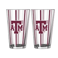 Logo Brands Texas A&M Aggies Two-Piece 16oz. Striped Pint Glass Set