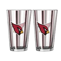 Logo Brands Arizona Cardinals Two-Piece 16oz. Striped Pint Glass Set