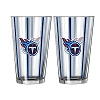 Logo Brands Tennessee Titans Two-Piece 16oz. Striped Pint Glass Set