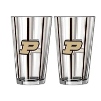 Logo Brands Purdue Boilermakers Two-Piece 16oz. Striped Pint Glass Set