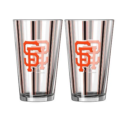 Logo Brands San Francisco Giants Two-Piece 16oz. Striped Pint Glass Set
