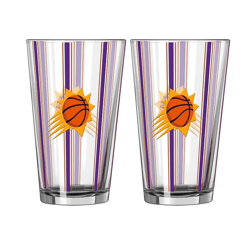 Logo Brands Phoenix Suns Two-Piece 16oz. Striped Pint Glass Set