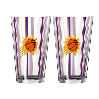 Logo Brands Phoenix Suns Two-Piece 16oz. Striped Pint Glass Set