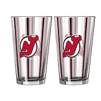 Logo Brands New Jersey Devils Two-Piece 16oz. Striped Pint Glass Set