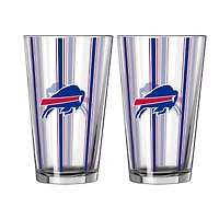 Logo Brands Buffalo Bills Two-Piece 16oz. Striped Pint Glass Set