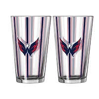 Logo Brands Washington Capitals Two-Piece 16oz. Striped Pint Glass Set