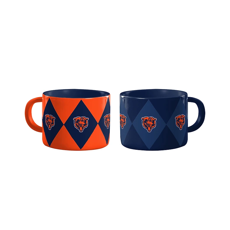 Logo Brands Chicago Bears Two-Pack Diamond Mug Set