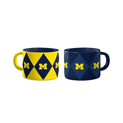 Logo Brands Michigan Wolverines Two-Pack Diamond Mug Set