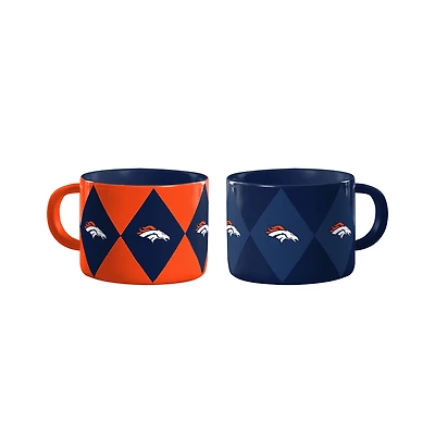 Logo Brands Denver Broncos Two-Pack Diamond Mug Set