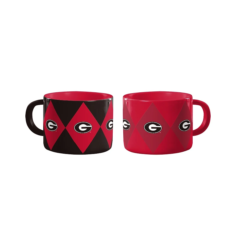 Logo Brands Georgia Bulldogs Two-Pack Diamond Mug Set