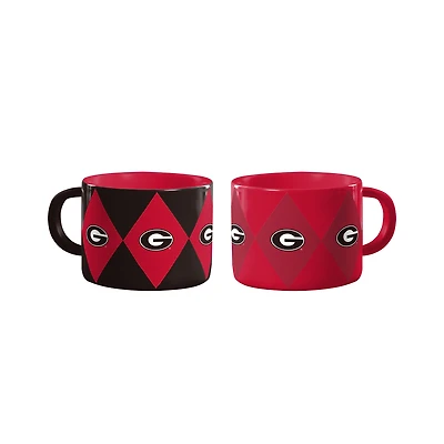 Logo Brands Georgia Bulldogs Two-Pack Diamond Mug Set