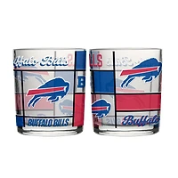 Logo Brands Buffalo Bills 12oz. Quilted Stained Two-Pack Rocks Glass Set