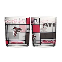 Logo Brands Atlanta Falcons 12oz. Quilted Stained Two-Pack Rocks Glass Set
