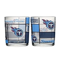 Logo Brands Tennessee Titans 12oz. Quilted Stained Two-Pack Rocks Glass Set