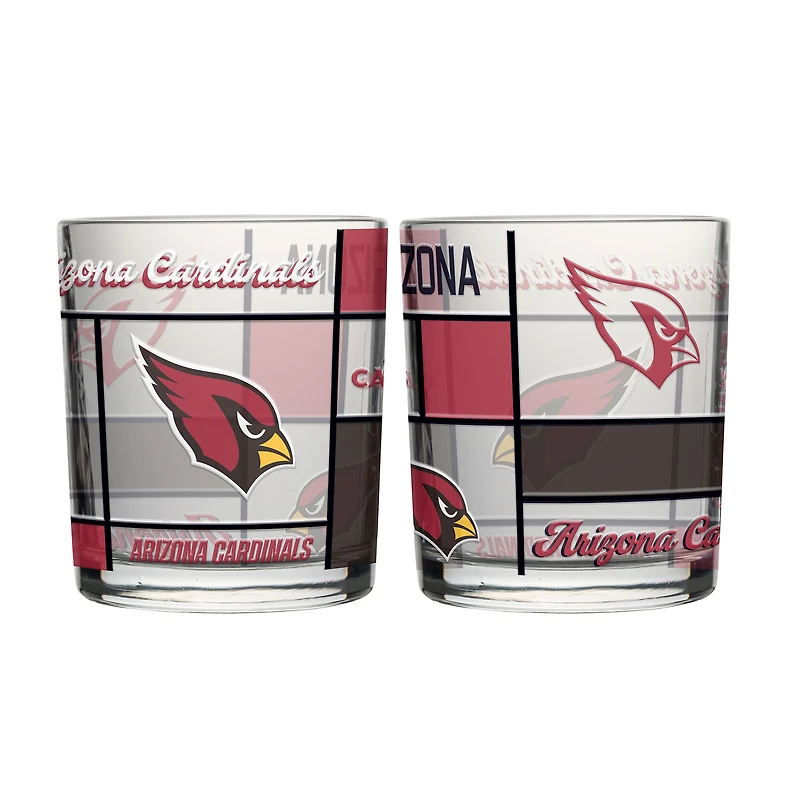 Logo Brands Arizona Cardinals 12oz. Quilted Stained Two-Pack Rocks Glass Set