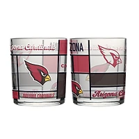 Logo Brands Arizona Cardinals 12oz. Quilted Stained Two-Pack Rocks Glass Set