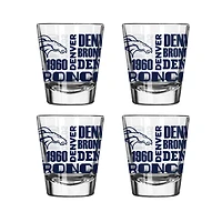 Denver Broncos 4-Pack 2oz. Shot Glass Set