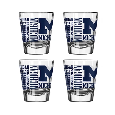 Michigan Wolverines 4-Pack 2oz. Shot Glass Set