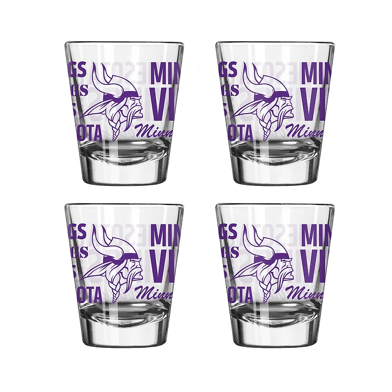 Minnesota Vikings 4-Pack 2oz. Shot Glass Set