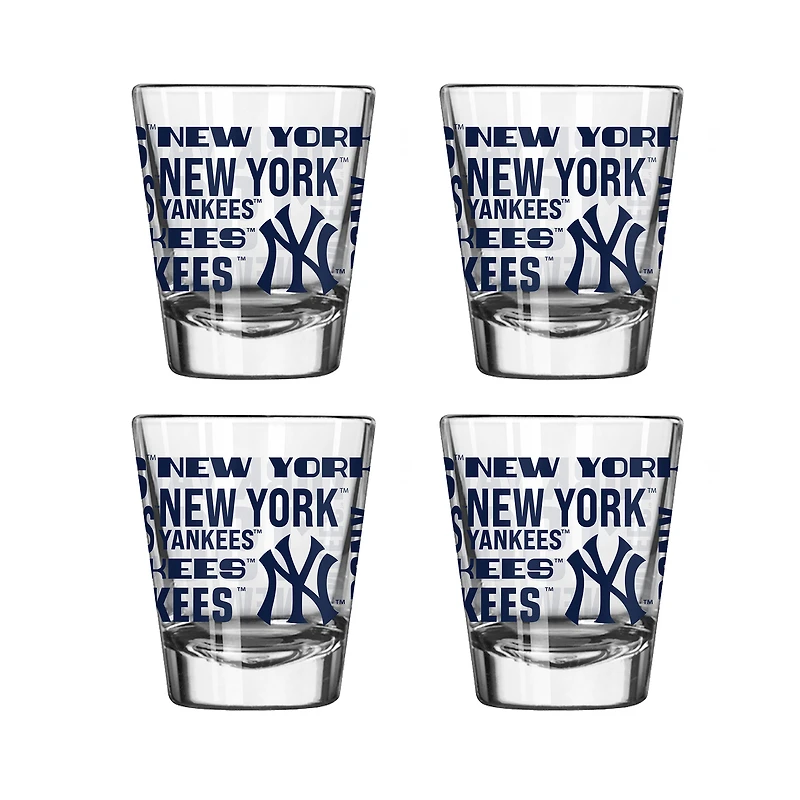New York Yankees 4-Pack 2oz. Shot Glass Set